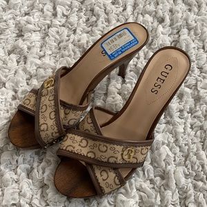 Guess Wood Vintage Heels Size 7